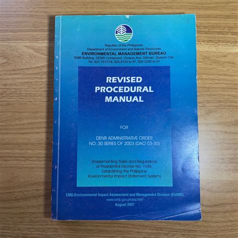cnc denr manual|REVISED PROCEDURAL MANUAL .